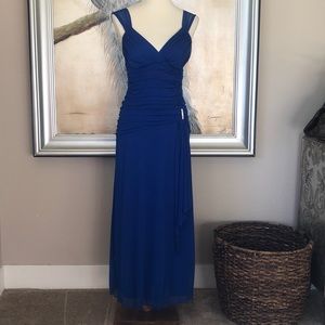 Gorgeous Sapphire Blue With Diamond Fitted Dress